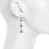 Lux Accessories Hematite Three Tier Starburst Special Occasion Dangle Earrings