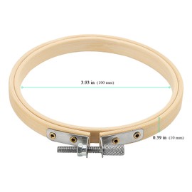 SENJEOK 20 PCS 4 Inch Bamboo Embroidery Hoop, Adjustable Bamboo Circle Cross Stitch Hoop Ring for Craft Sewing, DIY Project, Decoration