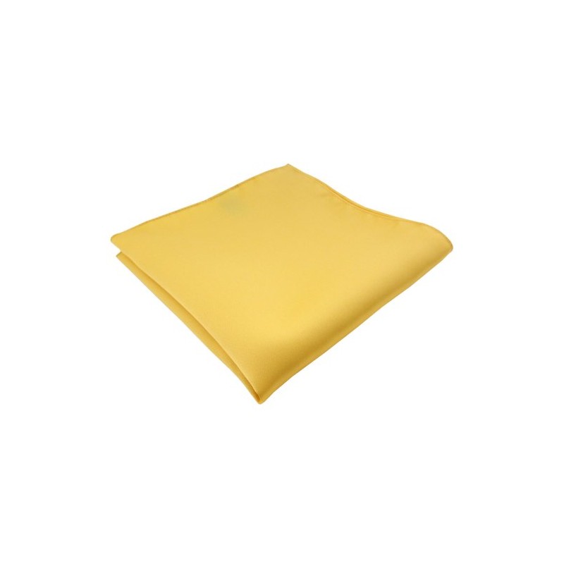 TigerTie Satin Pocket Square in Yellow Golden Yellow Plain