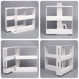 UHAPEER Spice Rack Rotating Plastic Extendable Kitchen Bathroom Counter