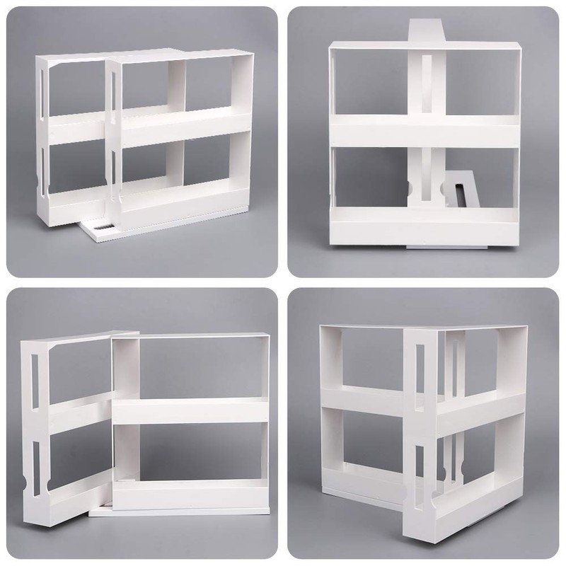 UHAPEER Spice Rack Rotating Plastic Extendable Kitchen Bathroom Counter