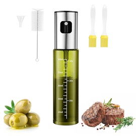 Ölsprüher für Speiseöl, Öl Sprühflasche Glas 100ml BPA-frei, Ölspray für Airfryer, Sprühflasche Öl für Salat, Grillen, Backen, Braten