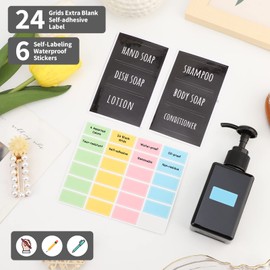 Segbeauty Square Travel Dispenser for Toiletries, 100ml 4pcs Translucent Plastic Shampoo Bottle, Leak Proof Portable Set for Shower Gel, Body Lotion, Hand Soap, Conditioner, Skin Care Oil, Bath, Black