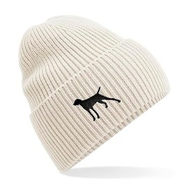 THE HOUSE OF DOG: German Shorthaired Pointer Owner Gift. Oversized Cuffed Beanie Ski Hat. Oatmeal