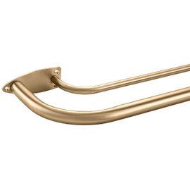 Double Curtain Rod for 28-48 Inches Windows, Blackout Wrap Around Window Curtain Rods，1-inch Heavy Duty Adjustable Room Darkening Rustic Dual Drapery Curtain Rods for Livingroom, Kitchen, Patio