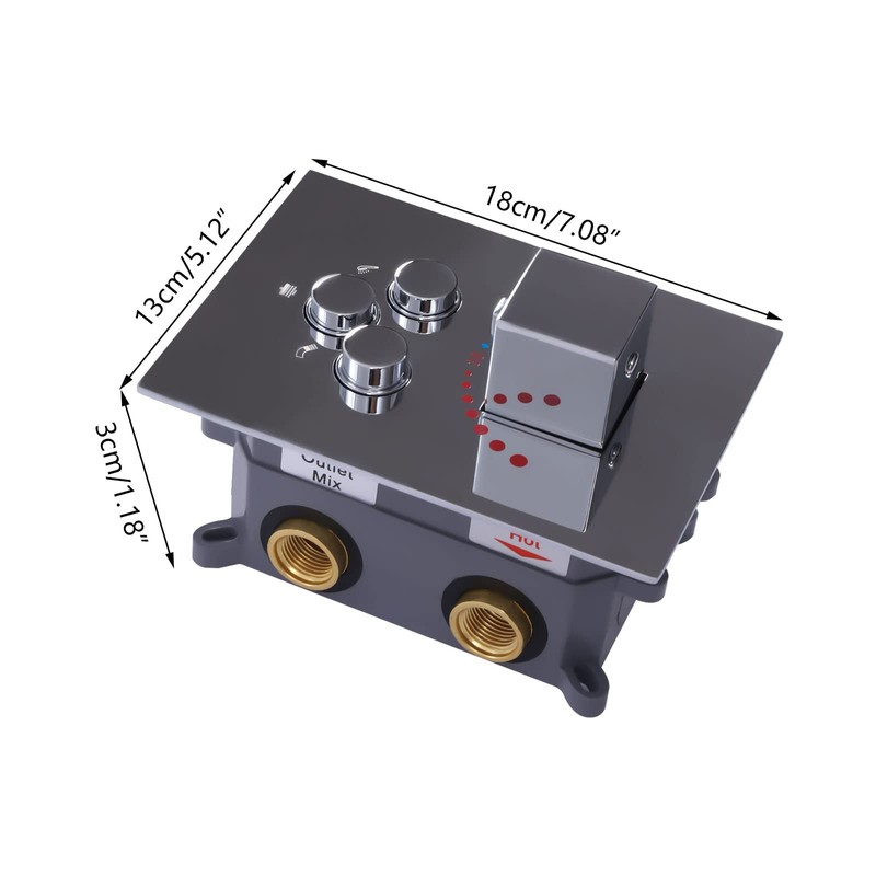 3-Function Brass Shower Switch Thermostatic Valve, Thermostatic Spool Temperature Control,