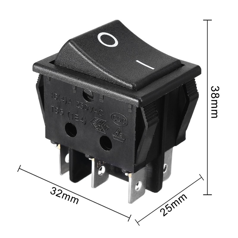 uxcell DPDT 6P 2Position 2NO 2NC ON-OFF Snap in Mounting