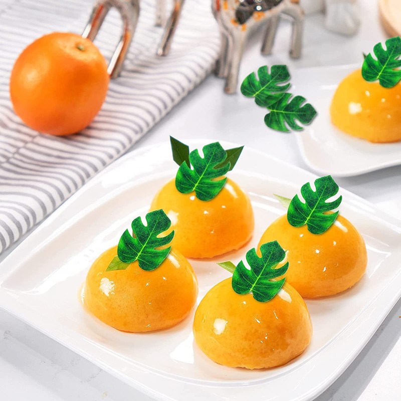 Pack of 80 Edible Tropical Turtle Leaves Cupcake Toppers, Edible