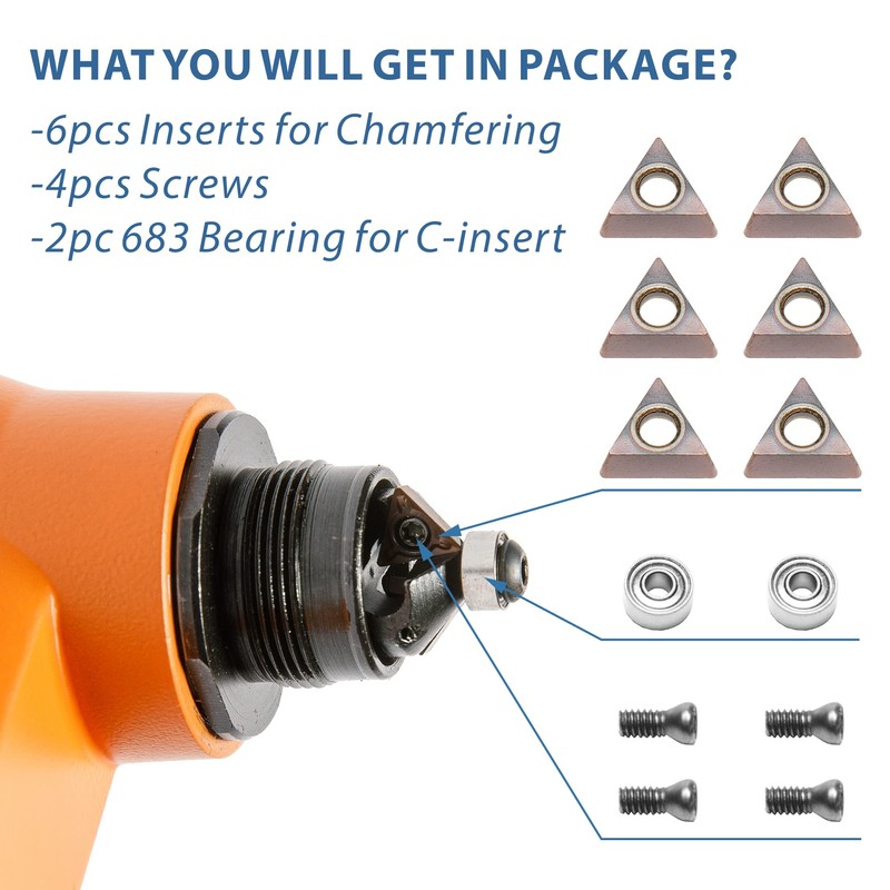 Tungsten Alloy Chamfered Angle Insert Set for Chamfering Machines, Ideal