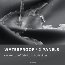 DIVA EN CAMINO DEC Outdoor Patio Curtain Waterproof Darkening Thermal Insulated Indoor Curtains for Bedroom, Porch, Living Room, Pergola, Cabana, W84 x L95, Dark Gray, Set of 2 Panels