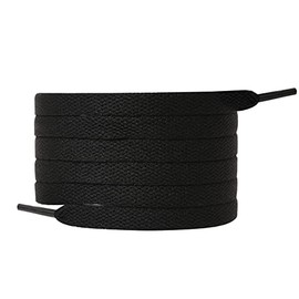 ENYUKOO 47" Black Flat Sneakers Shoe Laces, Black Sneakers Shoestring, Black Trainers Shoe Lace [Black-120cm-1 Pair]