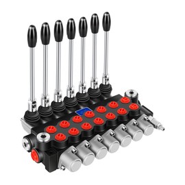 GYZJ Hydraulic Flow Control Valve 7 Spool 15 GPM G Ports Adjustable Relief Lever Handle Double Acting Parallel Center Tractor Loader W/Joystick Small Tractors/Tanks Loaders Log Splitters 3600 PSI