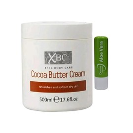 Cocoa Butter Cream Nourishes and softens dry skin 1 X 500 ML With Free Aloe Vera Lip Balm
