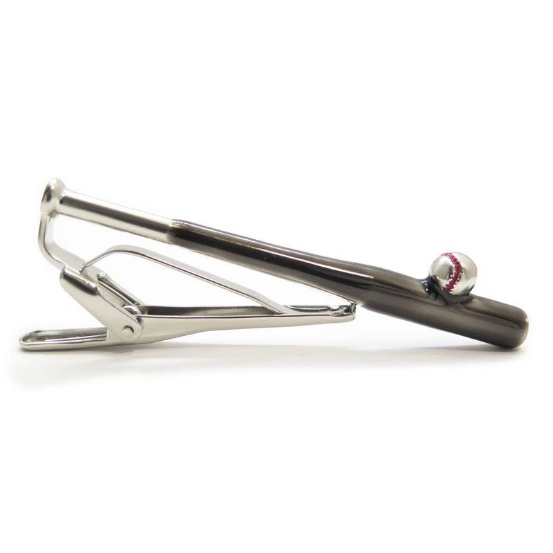 SWANK Baseball Bat & Ball Tie Bar (Black) Tie Clip