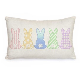 AACORS Easter Lumbar Pillow Cover 12X20 Watercolor Rabbbit Farmhouse Decorative Cushion Case Home Spring for Sofa Couch AA067-12