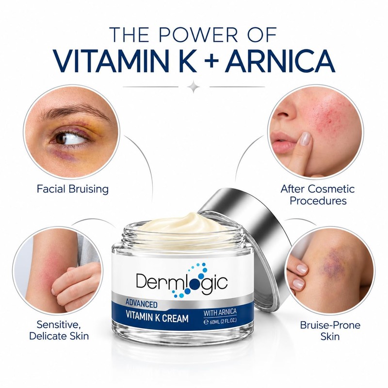 Vitamin K Cream- Moisturizing Bruise Healing Formula. Dark Spot Corrector