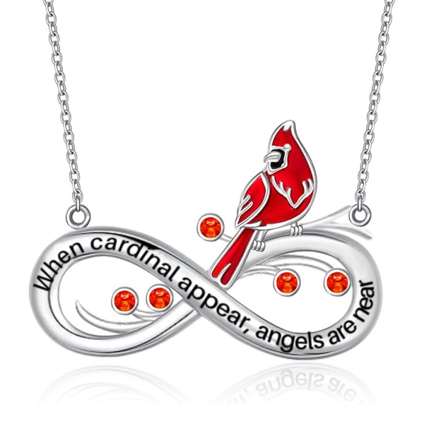 UYBNRK Cardinal Necklaces for Women Sterling Silver Red Cardinal Gifts