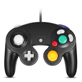 VOYEE GC Controller, Compatible with Wired USB Gamecube Controller for PC Windows 7 8 10 (Black)