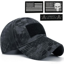 Masktide Camo Cap with Patch Black American Flag Hat Camo Black Camo Flag Cap American Flag Ball Caps for Men USA Flag Baseball Cap Mens American Flag Hat Python-BW
