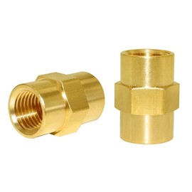 Joywayus Brass Pipe Fitting, Hex Nipple 3/4"NPT Female x 3/4"NPT Female (Pack of 2)