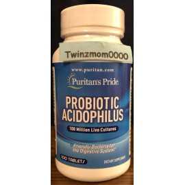 Puritan's Pride Probiotic Acidophilus 100 Million Live Cultures 100 TABLETS  Digestive Health