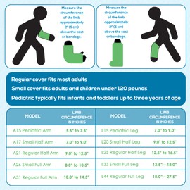 AquaShield Child Half Leg Cast & Bandage Protector - Use in Pool, Bath, & Shower - Waterproof, Reusable - Covers Kid's Small Foot, Ankle, Lower Leg (L20), Made in USA