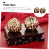 KONTONTY Chinese Walnut Exercise Balls Hand Grip Strengthening Balls Brass