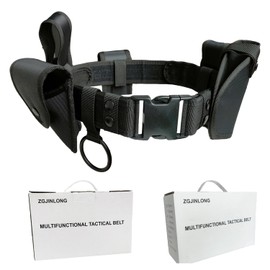 ZGJINLONG Tactical Utility Belt,Versatile Police Security Guard Military Modular Equipment System Molded Duty Belt (Black, 6pcs)…