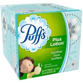 Puffs plus Lotion Facial Tissues, Cube, 6 Boxes (56 Count Each)