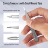 DUROX Blunt Tipped Safety Tweezers for Eyebrows, Chin, and Facial