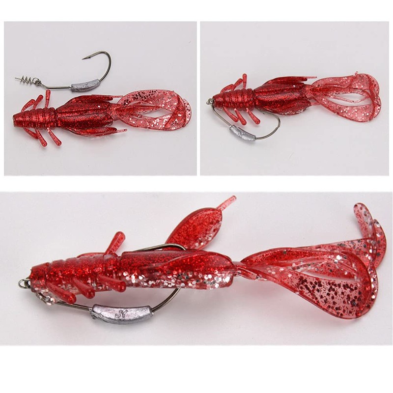 ANCLLO 12pcs Fishing Lures, Soft Craw Baits Crawfish Bait for