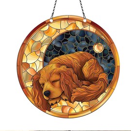 Cocker Spaniel Ornaments Acrylic Window Hanging, Cocker Spaniel Gifts for Women Men Cocker Spaniel Lovers, Cocker Spaniel Decor, Cocker Spaniel Decorations, Cocker Spaniel Sleeping On Moon Ornaments
