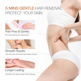 Morovan Crema Depilatoria 4.1Oz: Crema Depilatoria de Acción Rápida para Mujeres y Hombres, Piel Suave Sin Dolor en Piernas Brazos Línea de Bikini en 