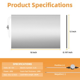 DaierTek RV Tank Heater Pad 12V with 2 Thermostat 12" × 18" for 50 Gallons Fresh Water/Grey Water/Black Water Tank, RV Water Holding Tank Heater for Travel Trailer Camper Motorhome -3pcs