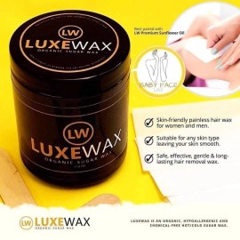 Luxe Wax Organic Sugar Wax + SCT Sunflower Oil