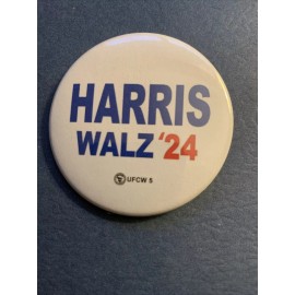 2024 Kamala Harris Tim Walz Political Campaign Pinback Button 2.25 Inch