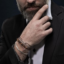 Nato Cuff - 925 Sterling Silver Left Nylon Bracelet - Handmade in France - Adjustable - Men's and Women's Jewellery, Nylon, silver