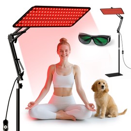 BEICHEN Red Light Therapy for Body and Face, 120 LED 660nm 850nm 940nm Infrared Redlight-Therapy Lamp Device with Glasses，Large Panel and Stable Stand at Home, Idea Gift for Women Mom