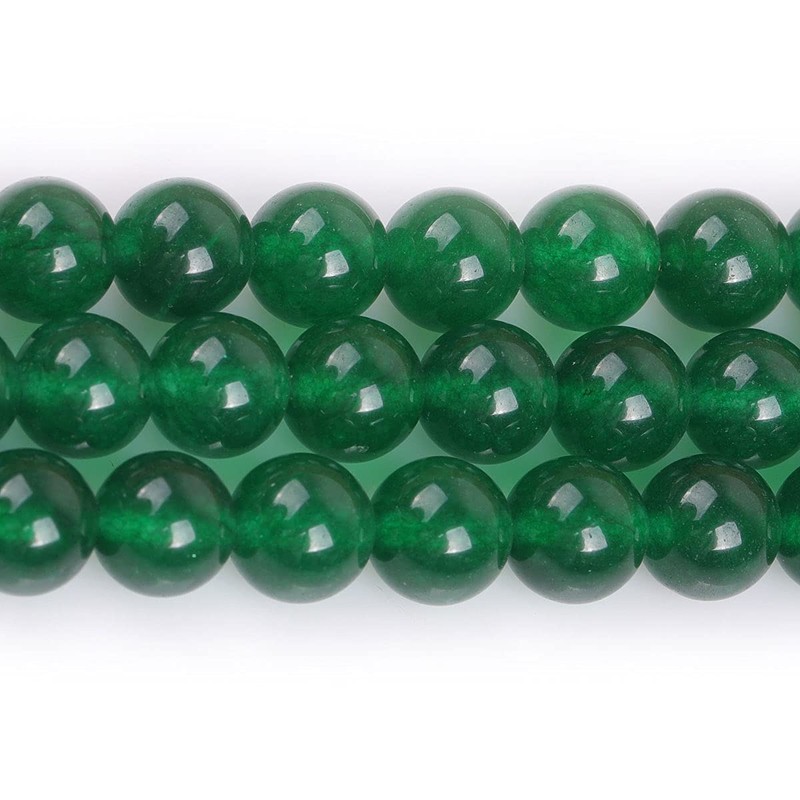 GEM-Inside Natural 8mm Green Jade Round Gemstone Semi Precious Loose