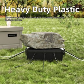 Joinfworld Outdoor Electrical Box 13x8x5 Large Outdoor Extension Cord Cover Waterproof Weatherproof Connection Box Black Outside Power Cord Protector Enclosure for Cable Wire Power Strip Outlet Plug