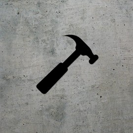 Decal Stickers of Tool Hammer Carpenter (Black) (Set of 2) Premium Waterproof Vinyl Decal Stickers for Laptop Smartphone Car Dirt Bike Wall Room Mason Jar Bathtub Door - BICVER1784942BLW19Y24