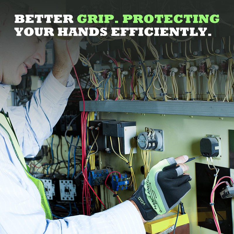HLDD HANDLANDY Fingerless Work Gloves, Utility Work Gloves for Men