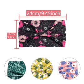 6 Pieces Headbands for Women Wide Boho Head Scarfs Non Slip Bandanas Hairbands Elastic Hair Accessories Knotted Turbans Head Wrap Adult (Leaves)