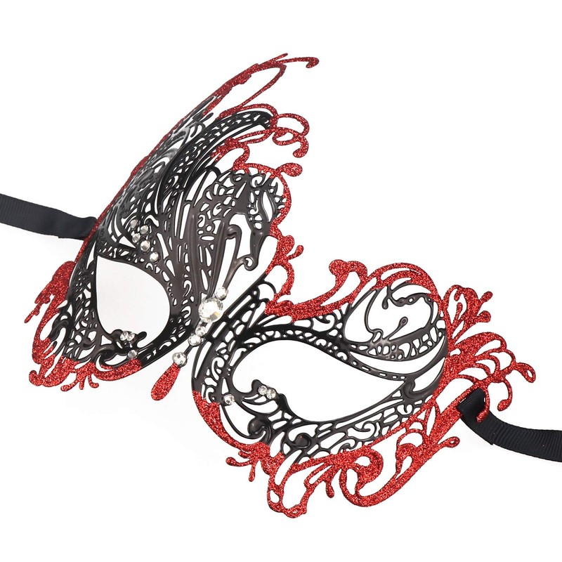 Coddsmz Masquerade Mask Metal Venetian Party Mask with Rhinestones, M,