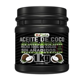 ACEITE DE COCO 1 KILO, KOSHER, VEGANO, KETO, MARCA KE´TELA
