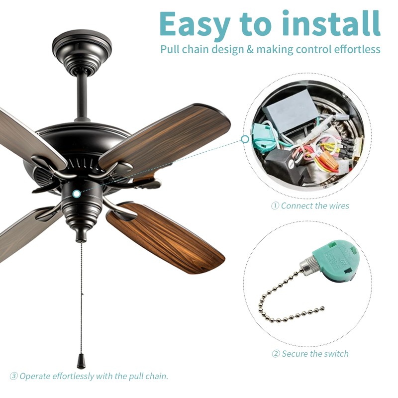 HUAXRUI Ceiling Fan Pull Chain Switch ZING Ear ZE-268S6, Ceiling