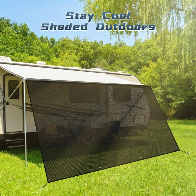RV Awning Sun Shade Screen 8' X 11'3'', Fits 12