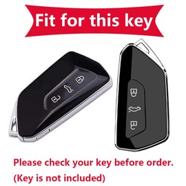 KUNIO Keyless Key Fob Cover for VW Golf 8 GTE GTI ID.3 ID.4 GTX, Seat Leon MK4 Cupra Formentor, 3 Buttons, B White
