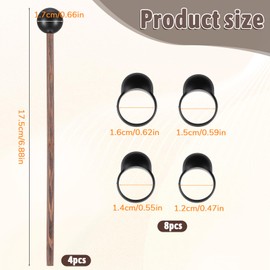 4 Pcs Drum Mallets Steel Tongue Drum Mallets 8 Inch Xylophone Mallet Glockenspiel Sticks Wooden Rubber Percussion Mallet with 8 Drums Finger Sleeves Silicone Knocking Finger Picks for Woodblock Bell