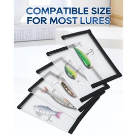UCEC Fishing Lure Wraps, Fishing Hook Covers, Lure Shield, Keeps Fishing Safe, Premium Clear Puncture-Resistant PVC, Easily See Lures Fishing Lure Covers Bait Storage, 4Large 7.87"L x 3.94"W (4Pcs 4L)